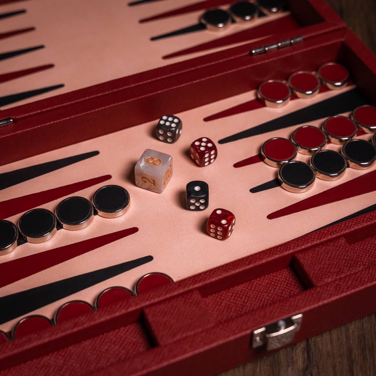 Deluxe Folding Leatherette Backgammon Case