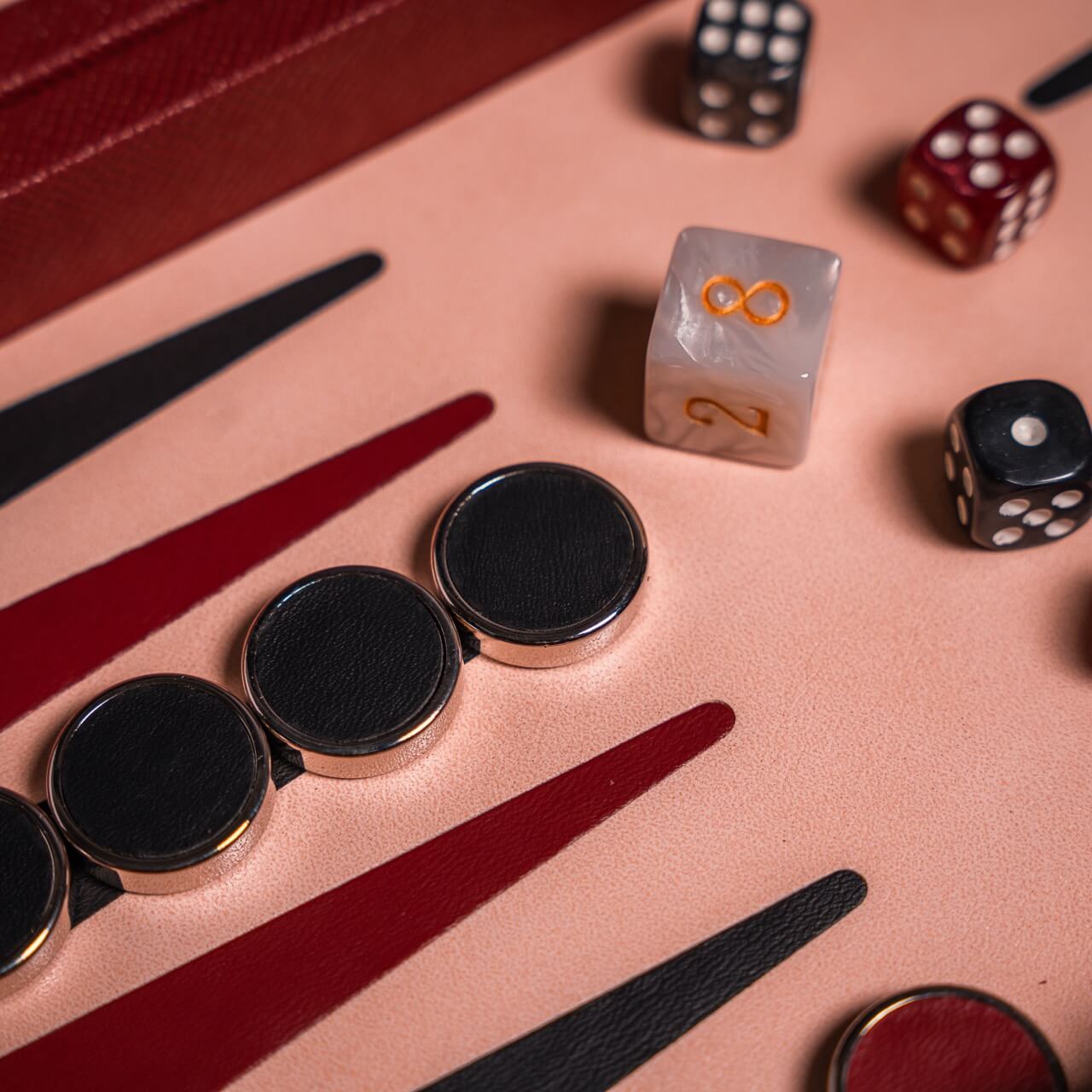 Deluxe Folding Leatherette Backgammon Case