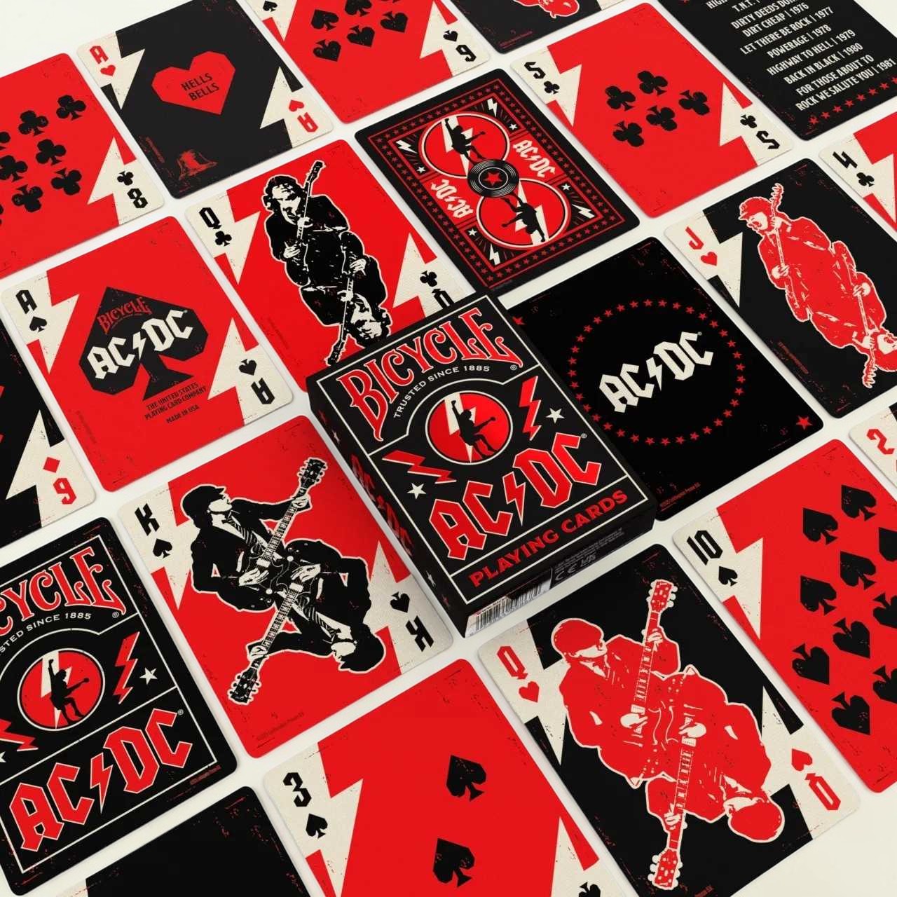 Bicycle ACDC black red cards