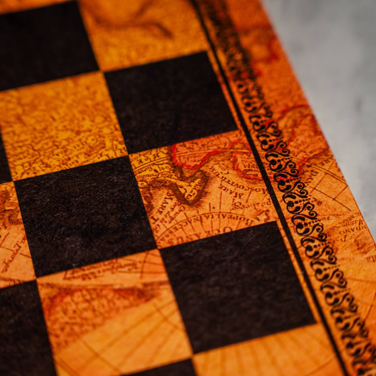 Ancient Map Chess Board