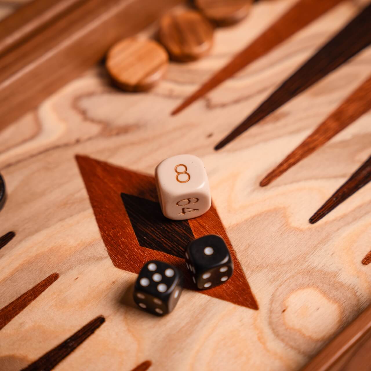 Olive Burl Backgammon Set