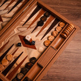 Olive Burl Backgammon Set