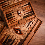 Olive Burl Backgammon Set