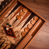 Olive Burl Backgammon Set