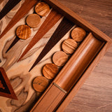 Olive Burl Backgammon Set