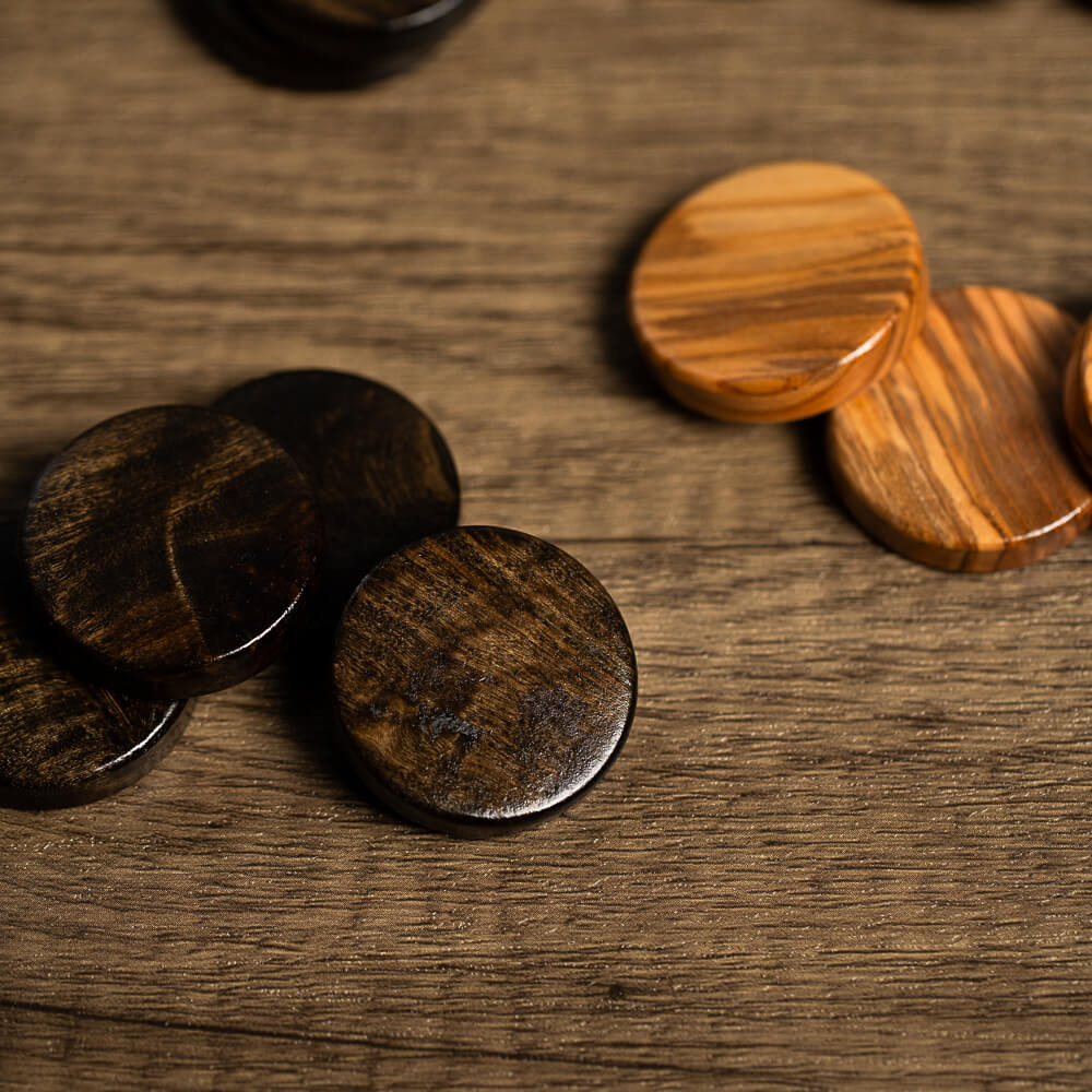 Olive Wood Backgammon Pieces