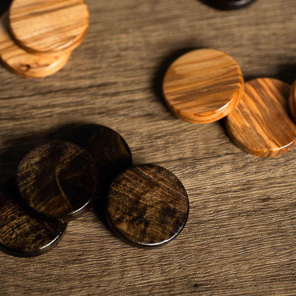 Olive Wood Backgammon Pieces