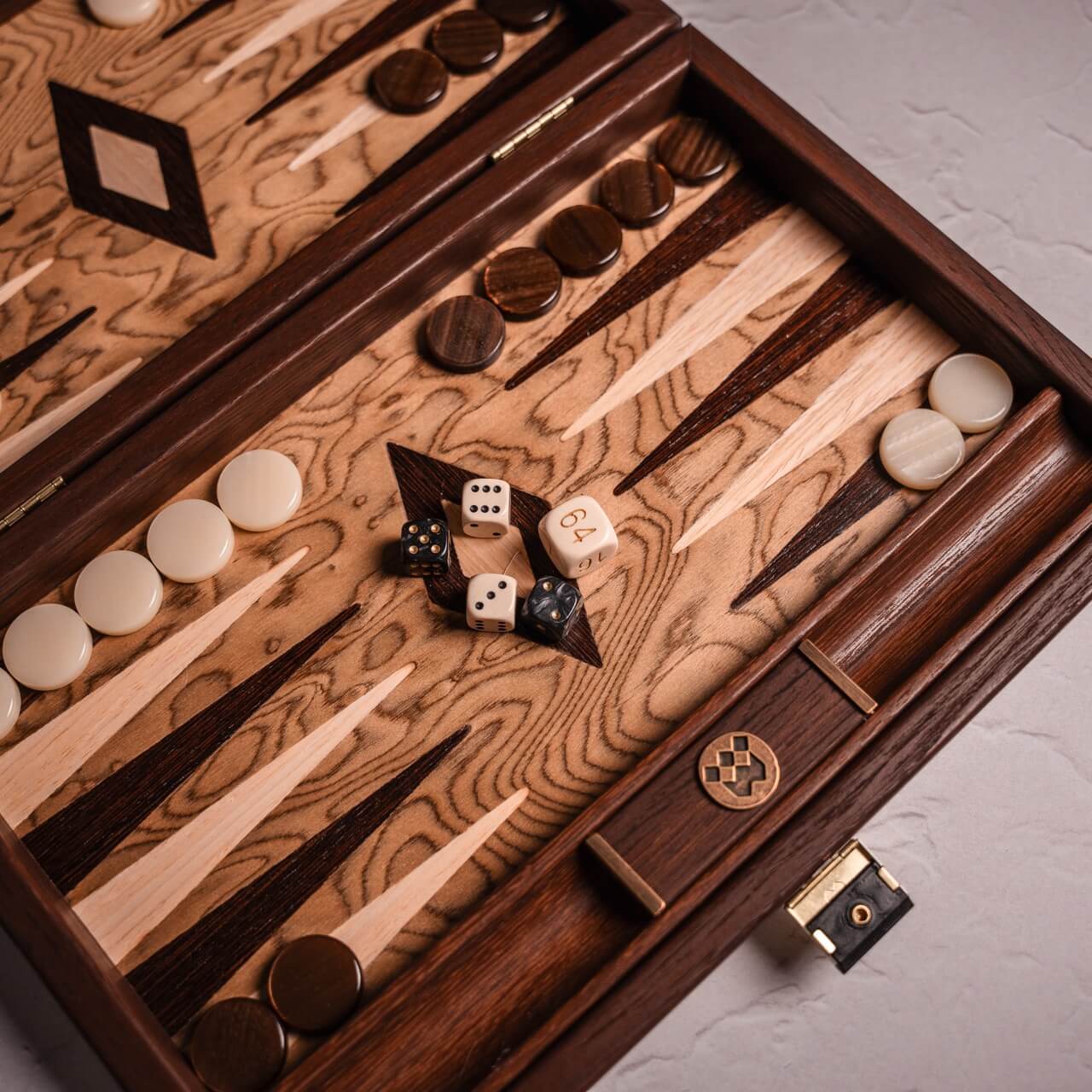 Walnut Burl Backgammon Set