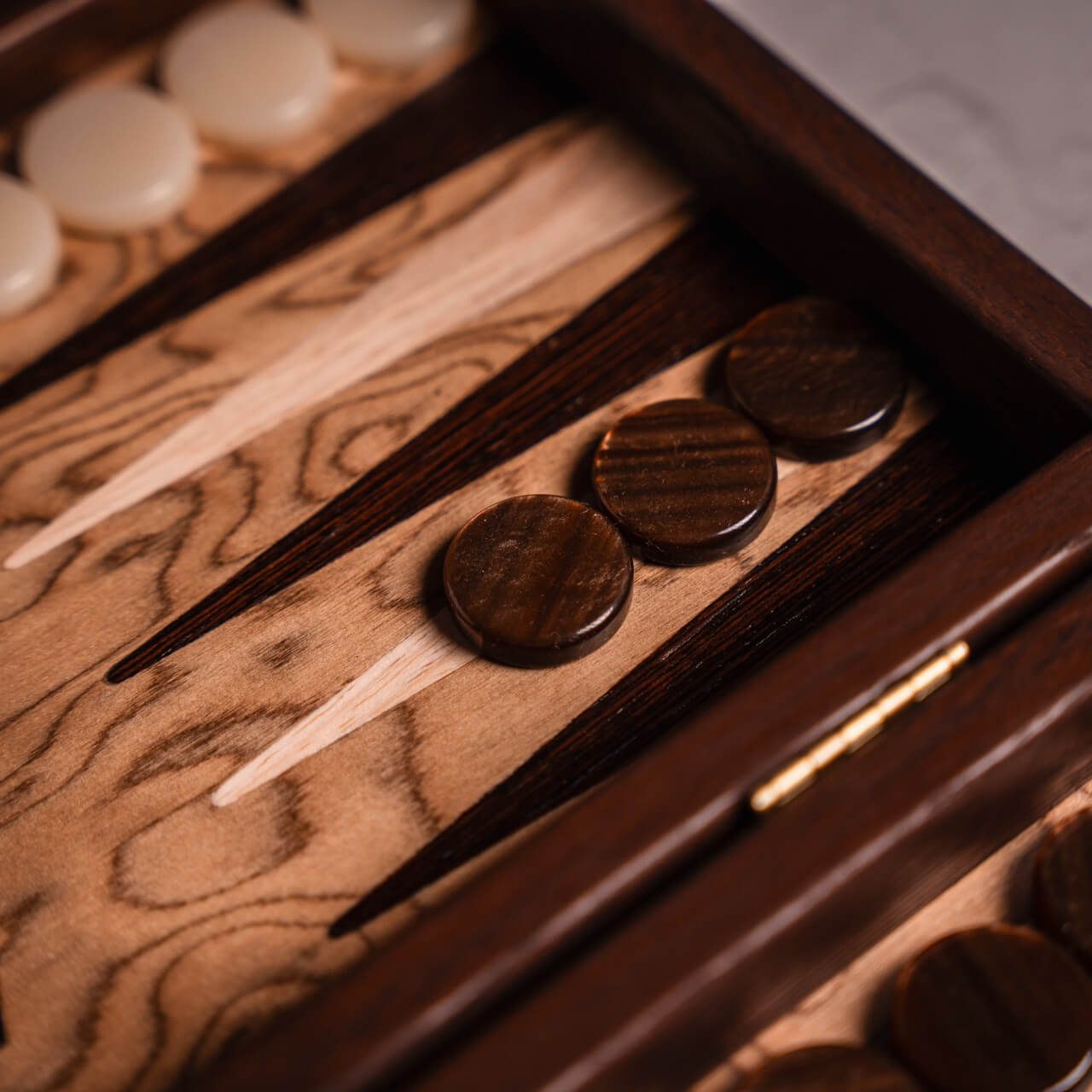 Walnut Burl Backgammon Set