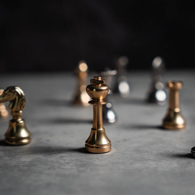Solid Brass Mignon Chess Pieces