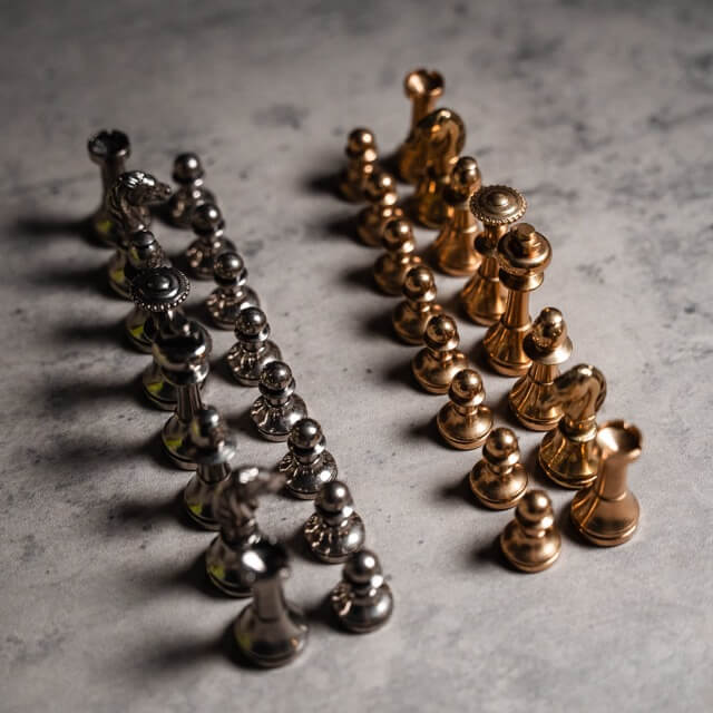 Solid Brass Mignon Chess Pieces
