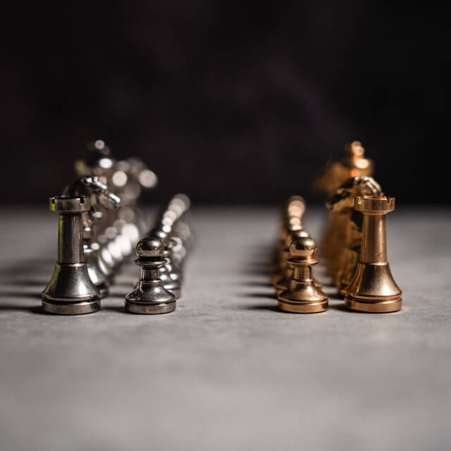 Solid Brass Mignon Chess Pieces