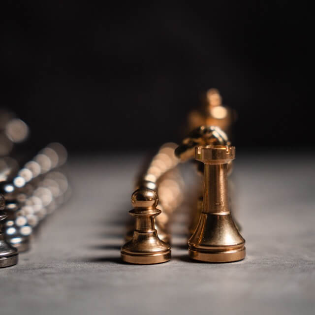 Solid Brass Mignon Chess Pieces