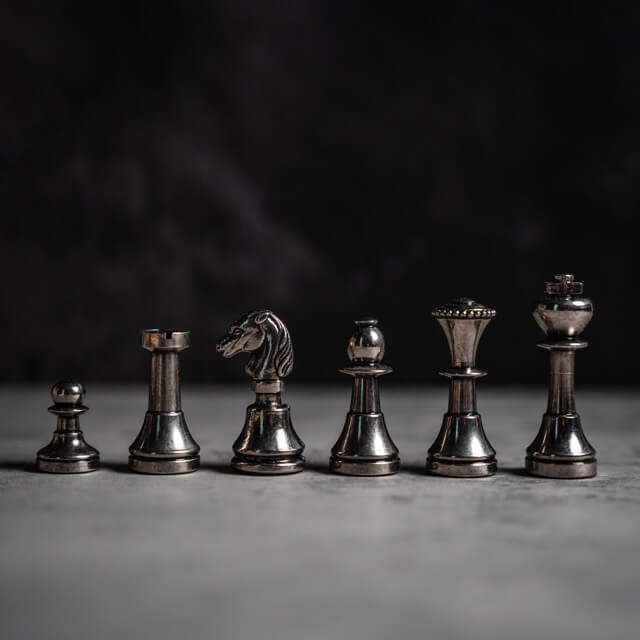 Solid Brass Mignon Chess Pieces