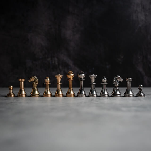 Solid Brass Mignon Chess Pieces