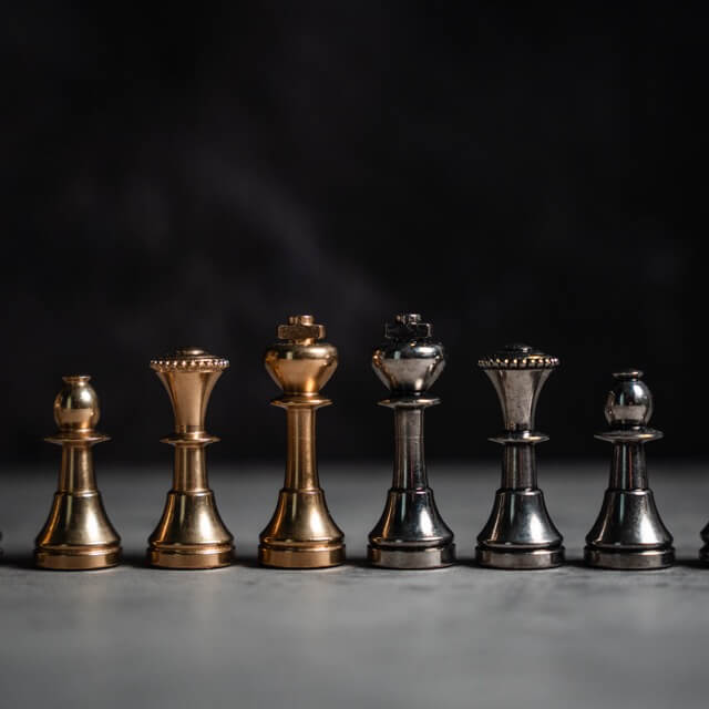 Solid Brass Mignon Chess Pieces