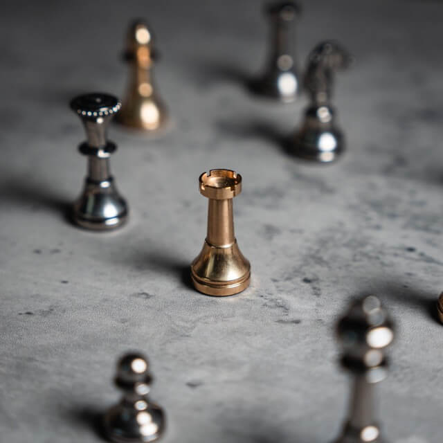 Solid Brass Mignon Chess Pieces
