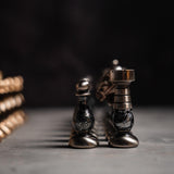 Brass & Beech Wood French Chess Pieces