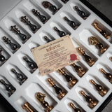 Brass & Beech Wood French Chess Pieces