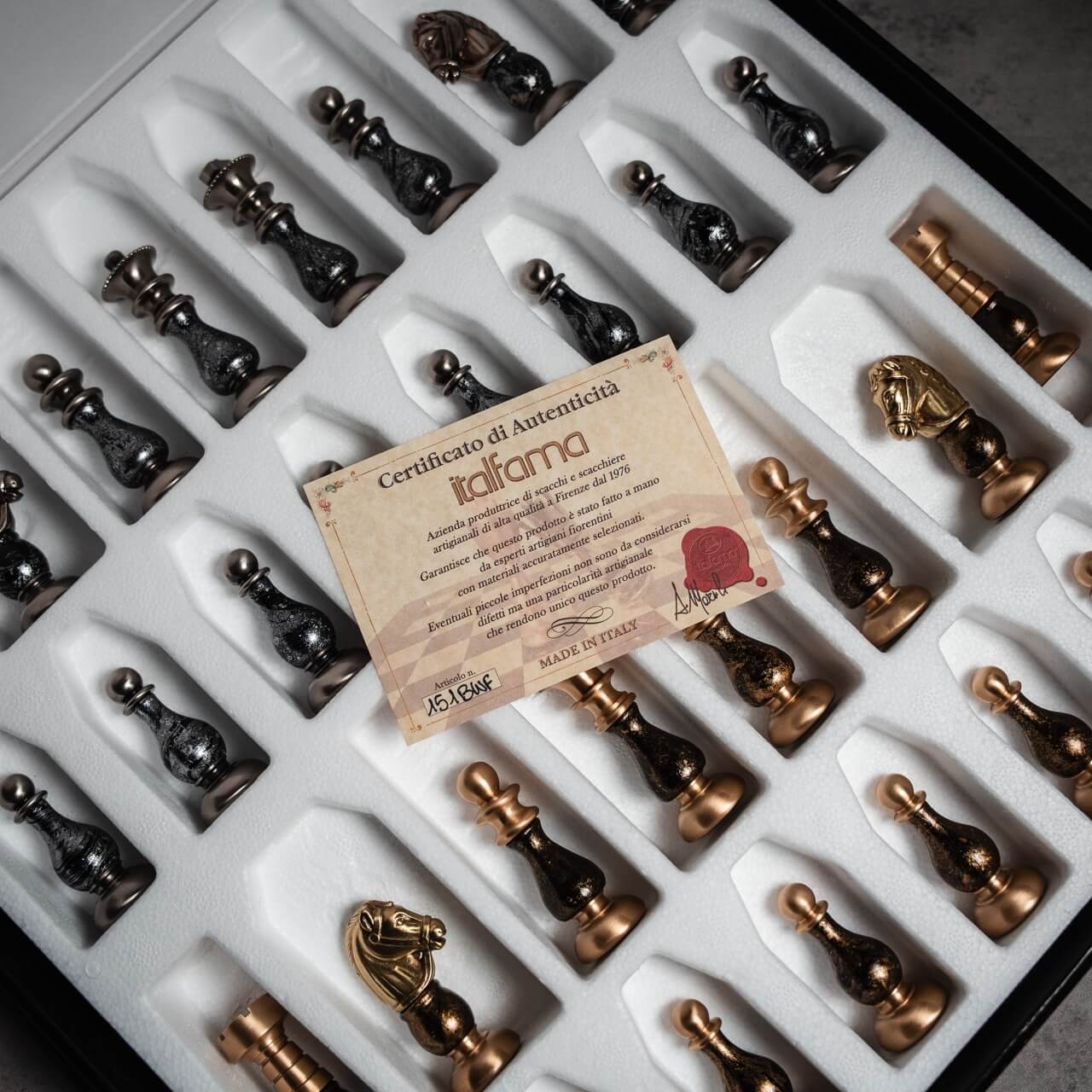 Brass & Beech Wood French Chess Pieces