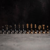 Brass & Beech Wood French Chess Pieces