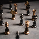 Brass & Beech Wood French Chess Pieces