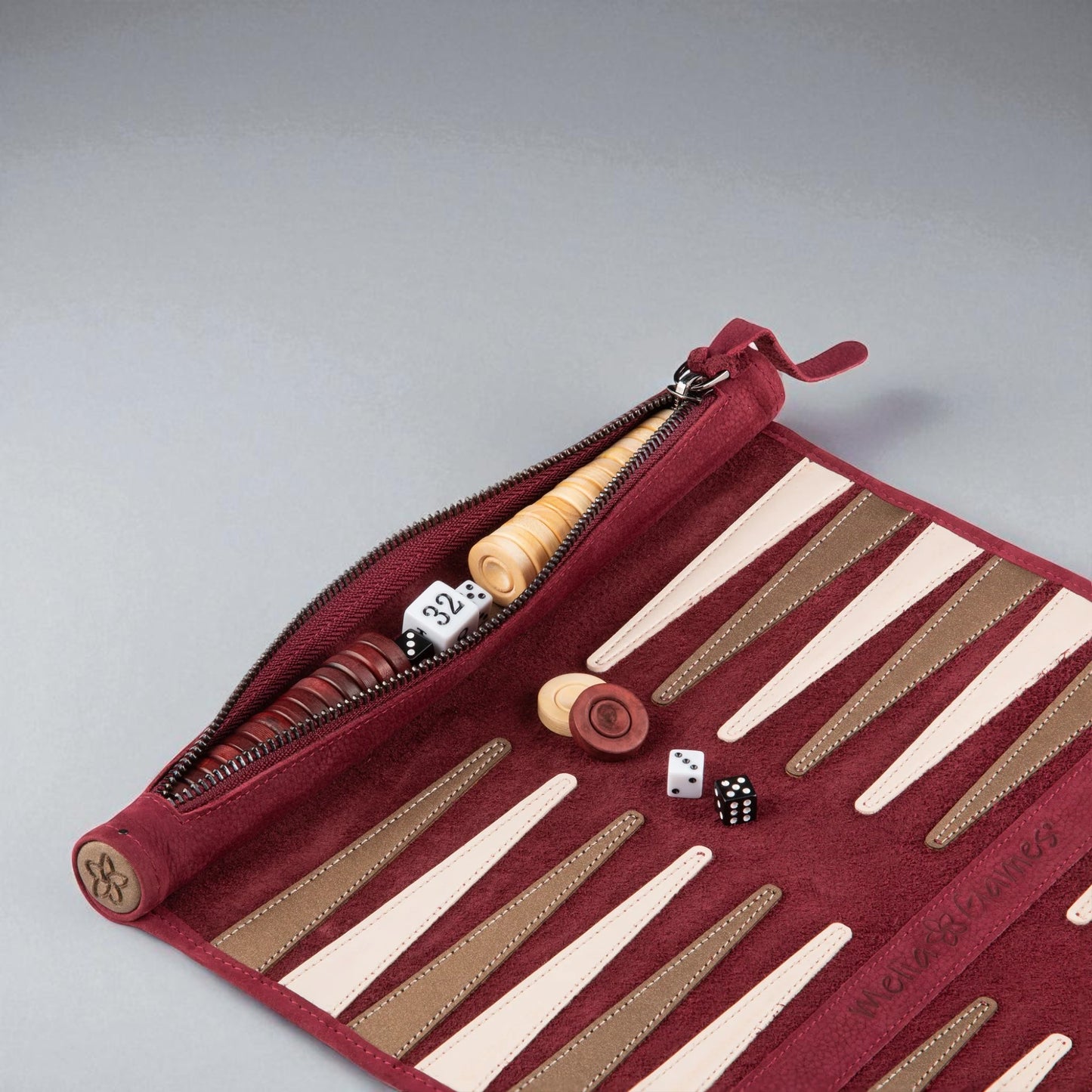 Roll-Up Nubuck Backgammon Set