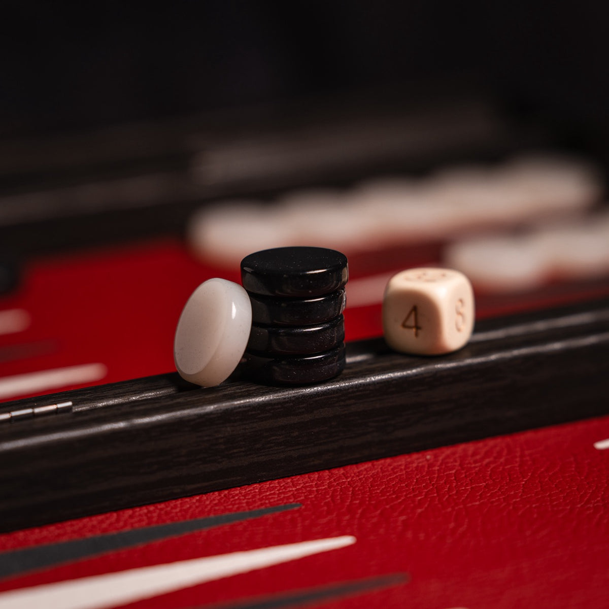 Burgundy Leatherette Backgammon Set