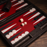 Burgundy Leatherette Backgammon Set