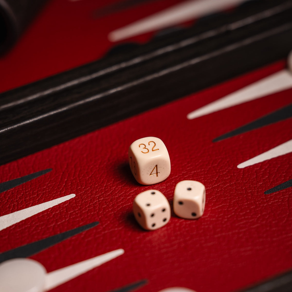 Burgundy Leatherette Backgammon Set