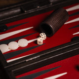 Burgundy Leatherette Backgammon Set