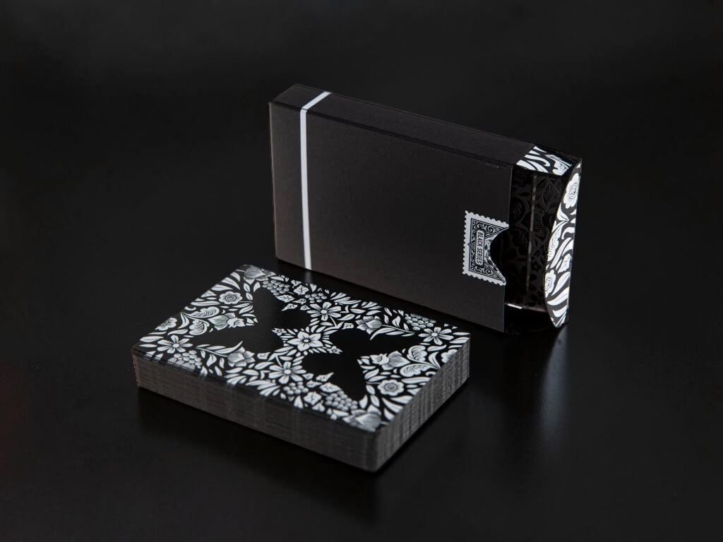 Butterfly Workers Black Playing Cards