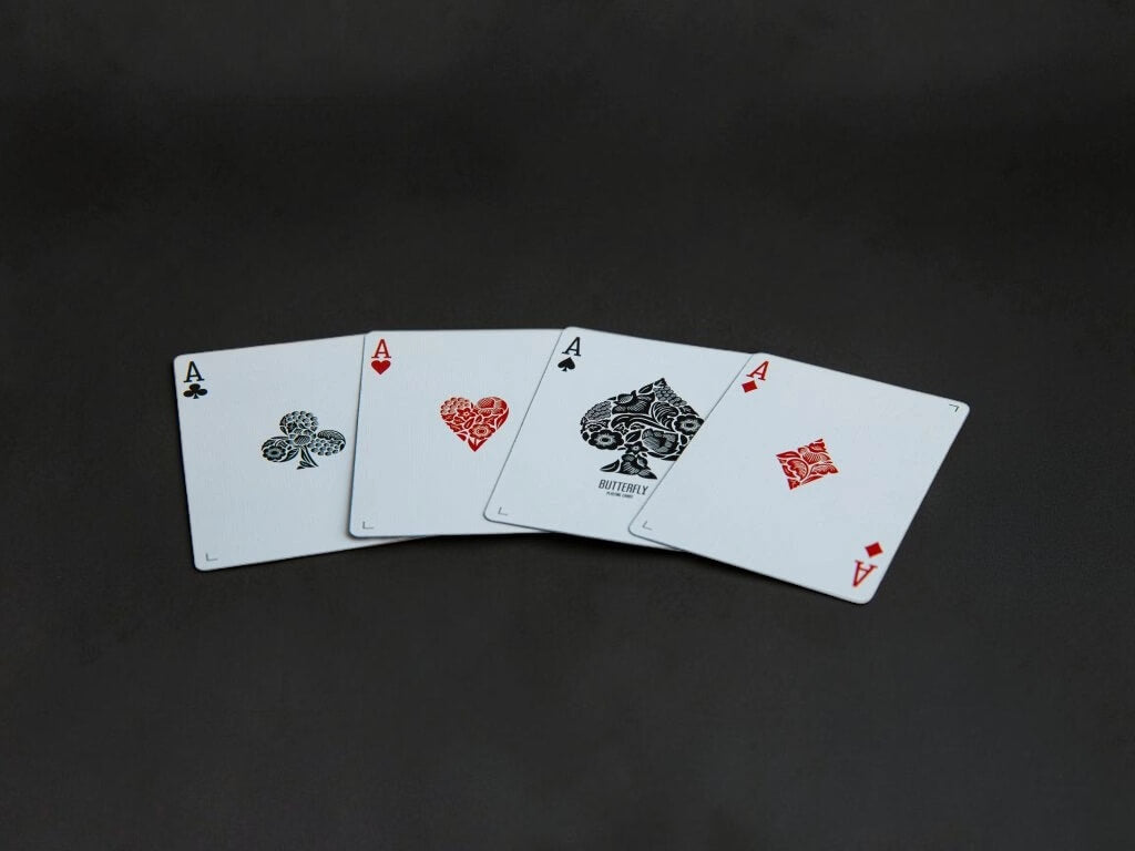Butterfly Workers Black Playing Cards