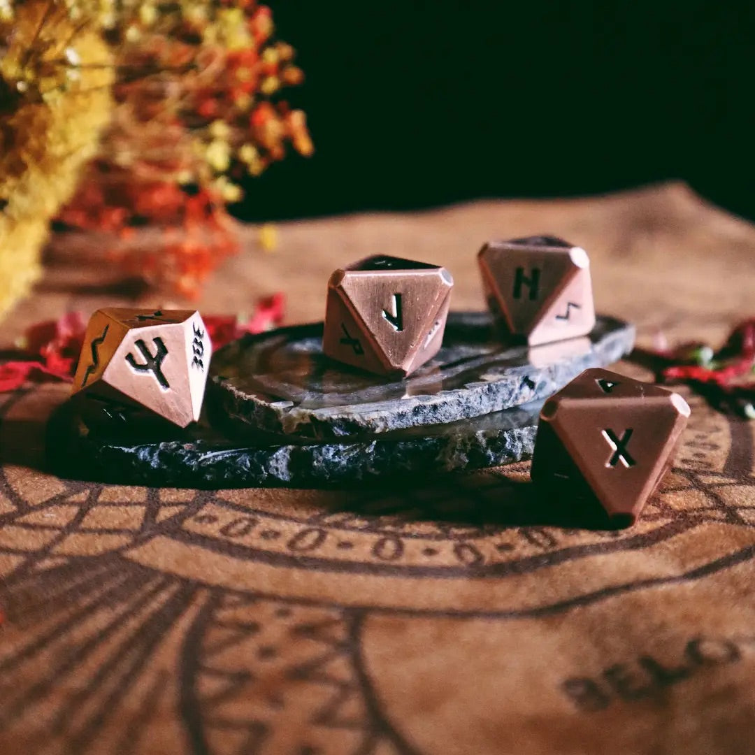Green Glyphs Runic Dice