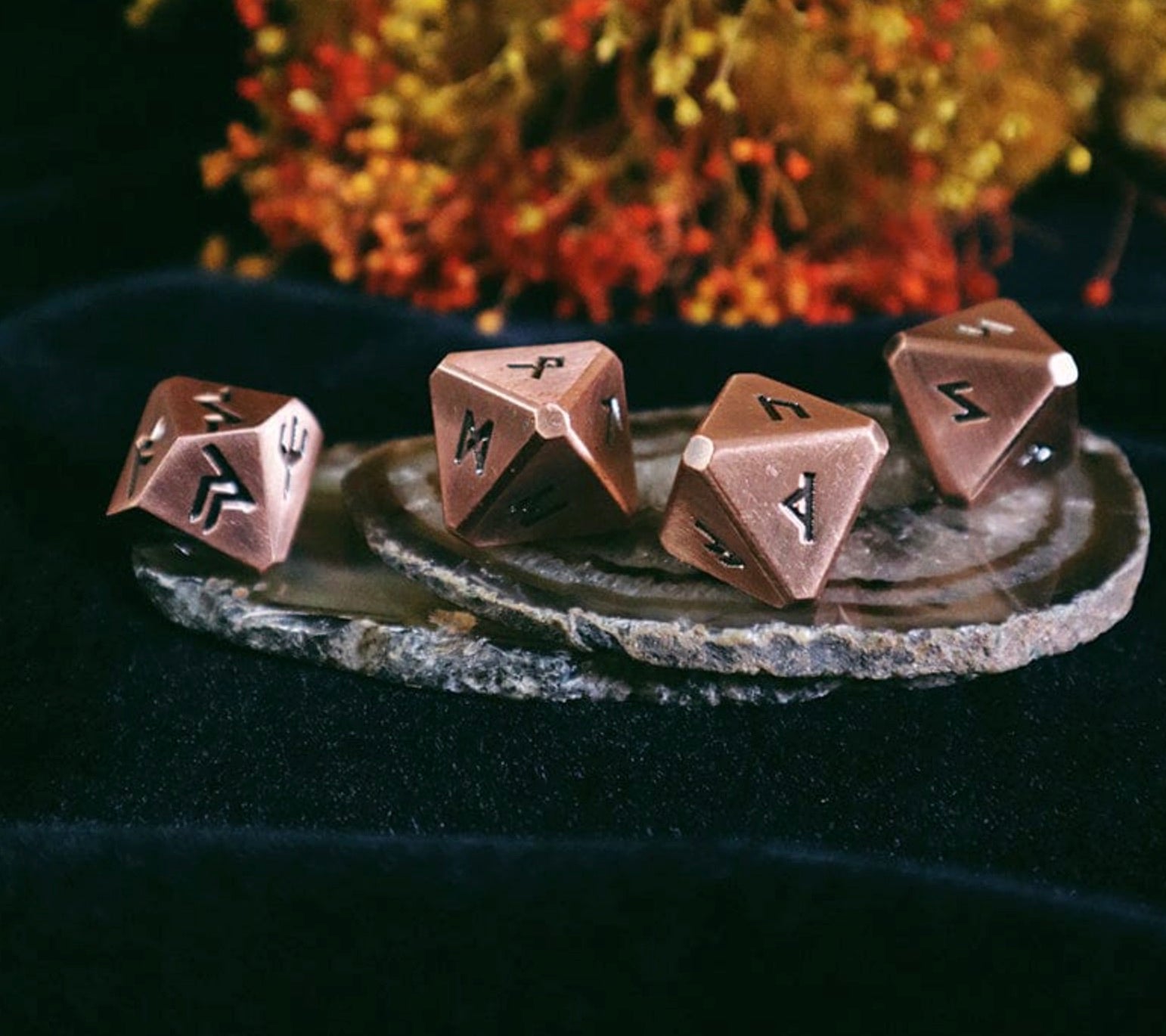 Green Glyphs Runic Dice