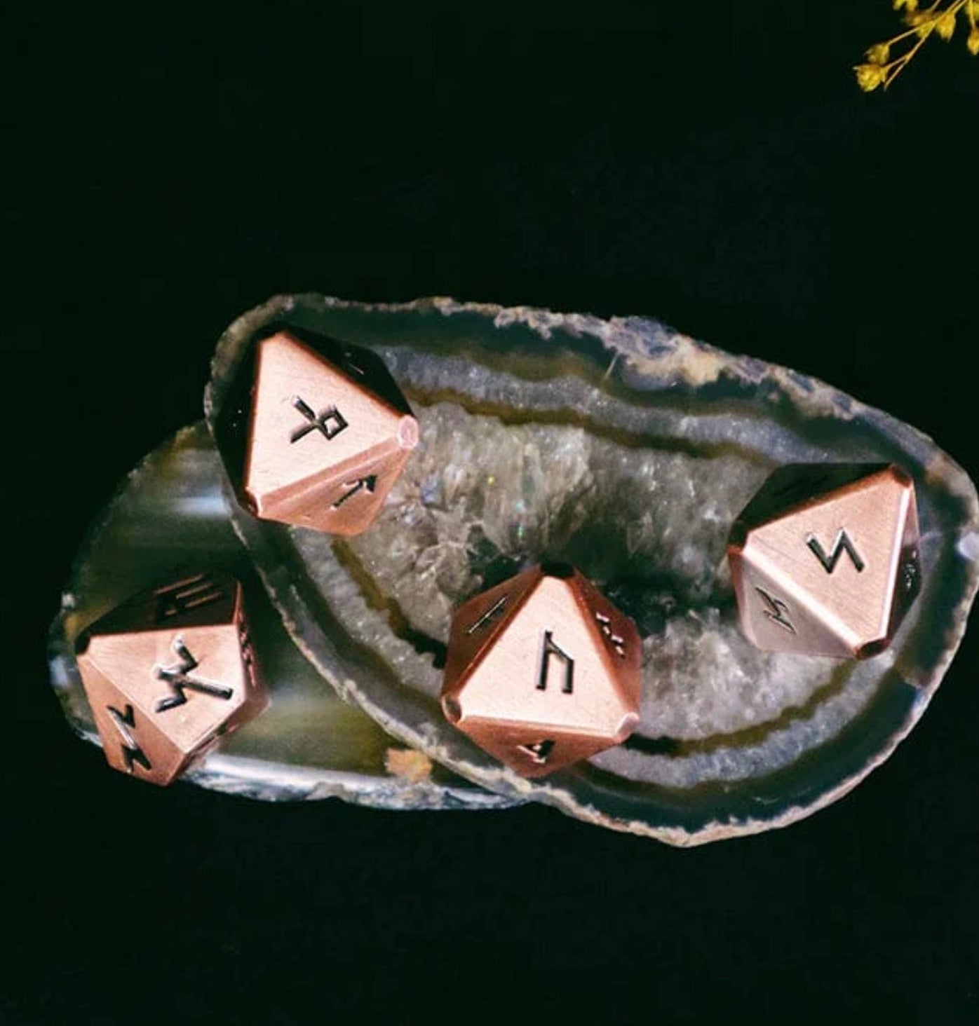 Green Glyphs Runic Dice