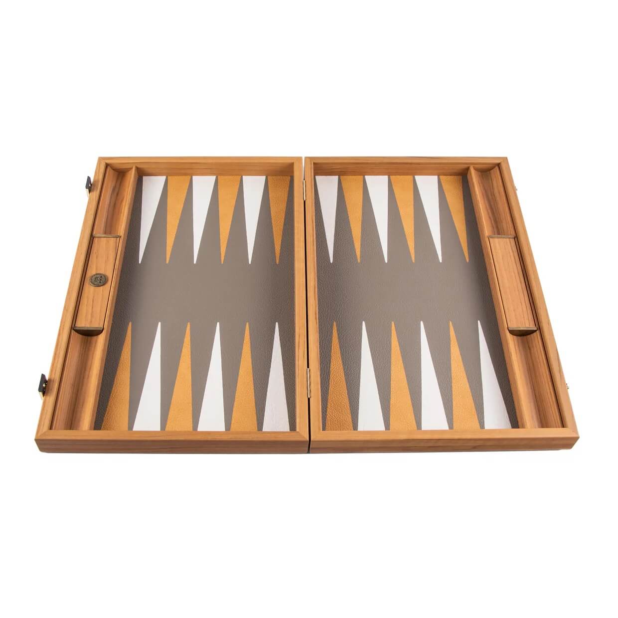 Ostrich Grey Leatherette Backgammon Set