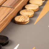 Ostrich Grey Leatherette Backgammon Set