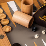 Ostrich Grey Leatherette Backgammon Set