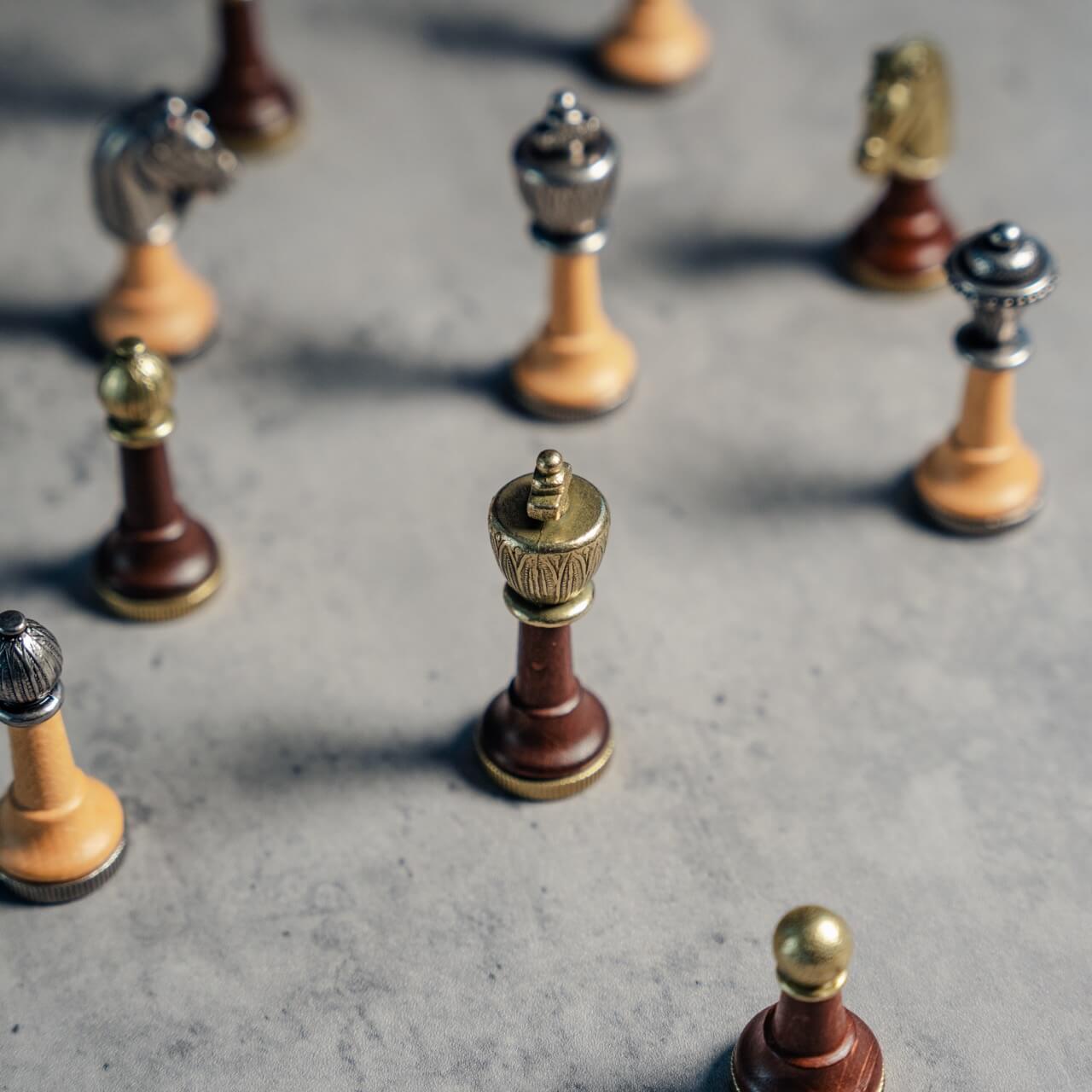 Metal & Beech Wood Classic Chess Pieces