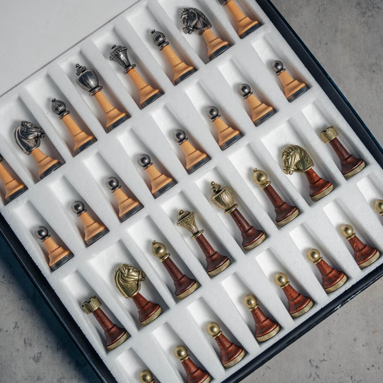 Metal & Beech Wood Classic Chess Pieces