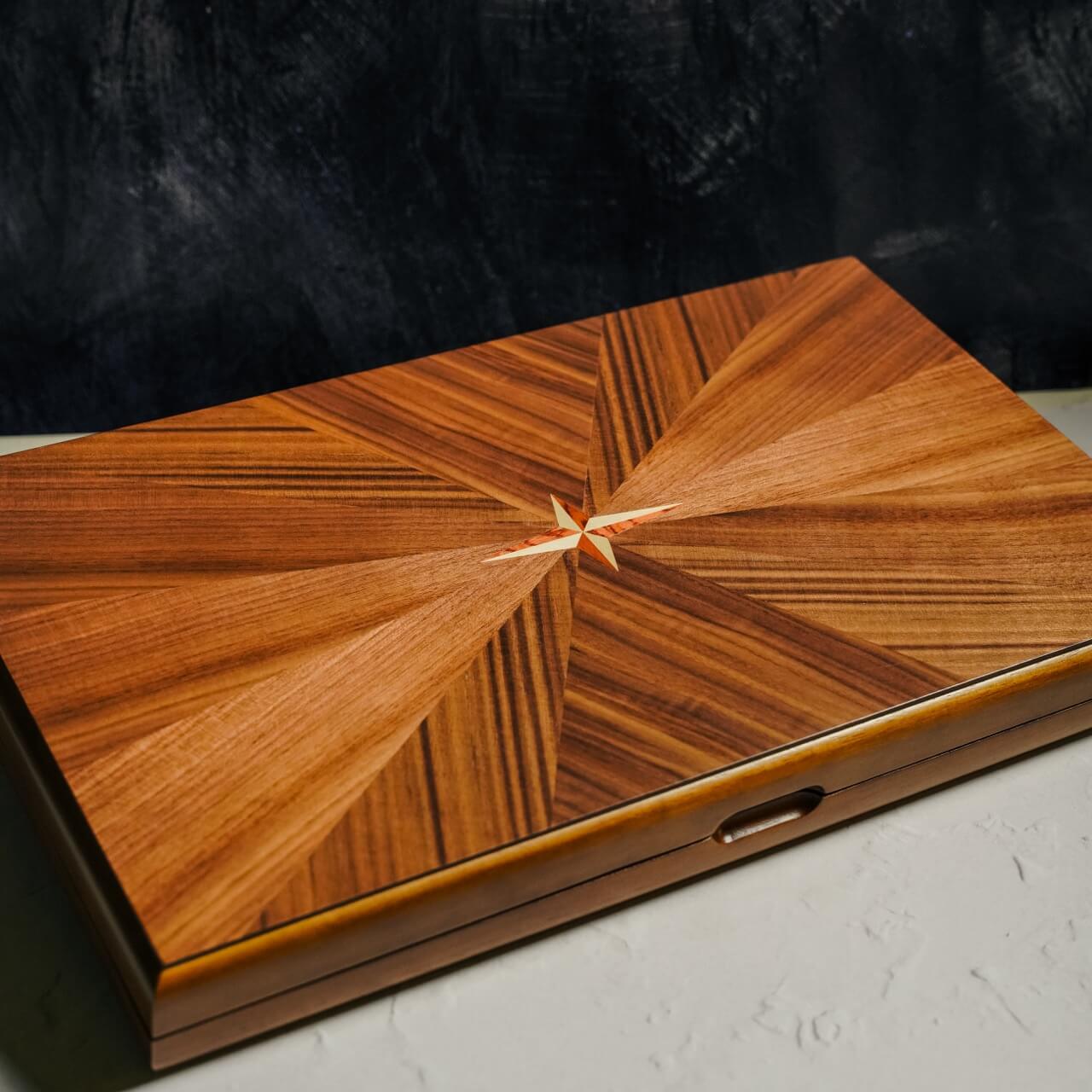 Walnut Briar Backgammon Set