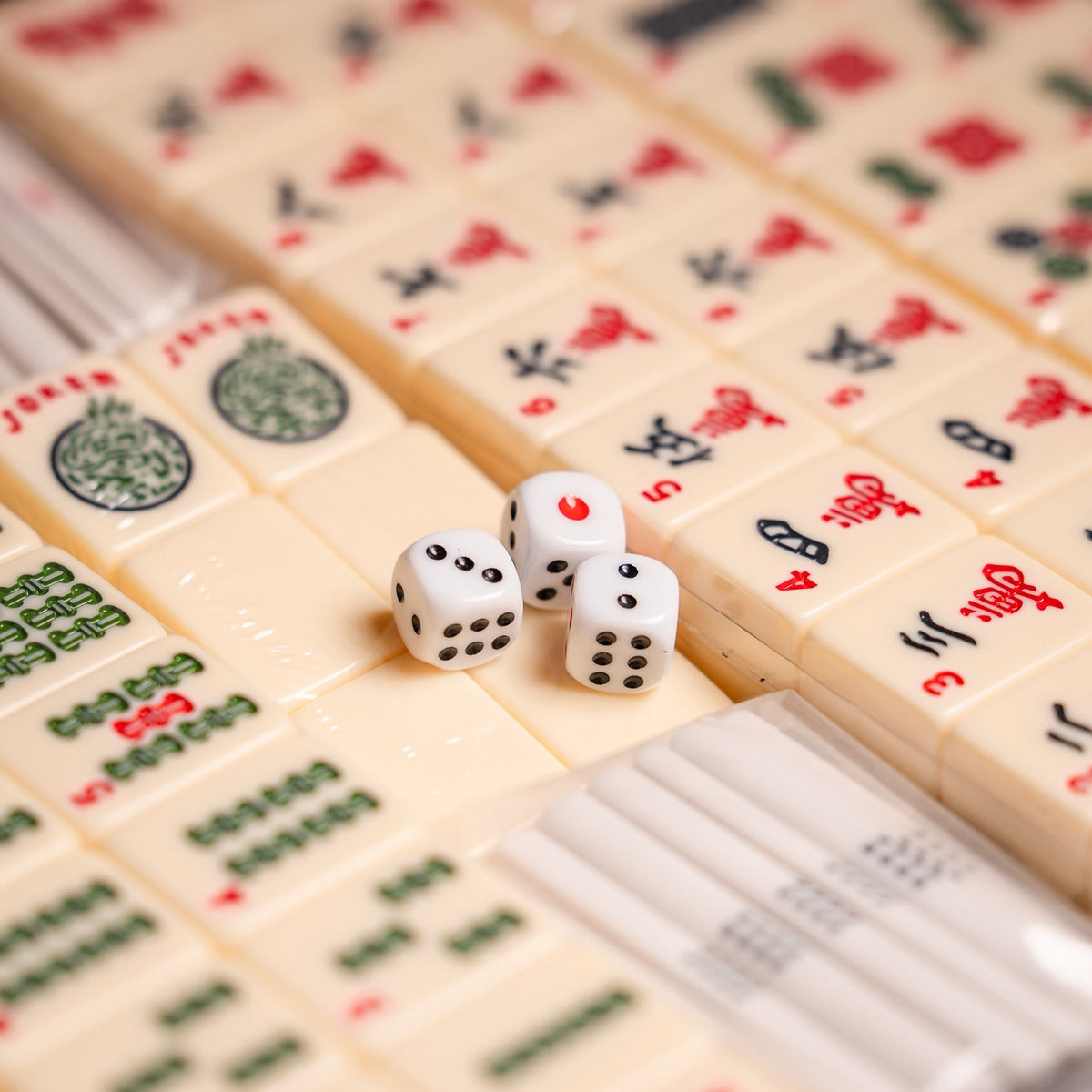 Knitted Leather Mahjong Set