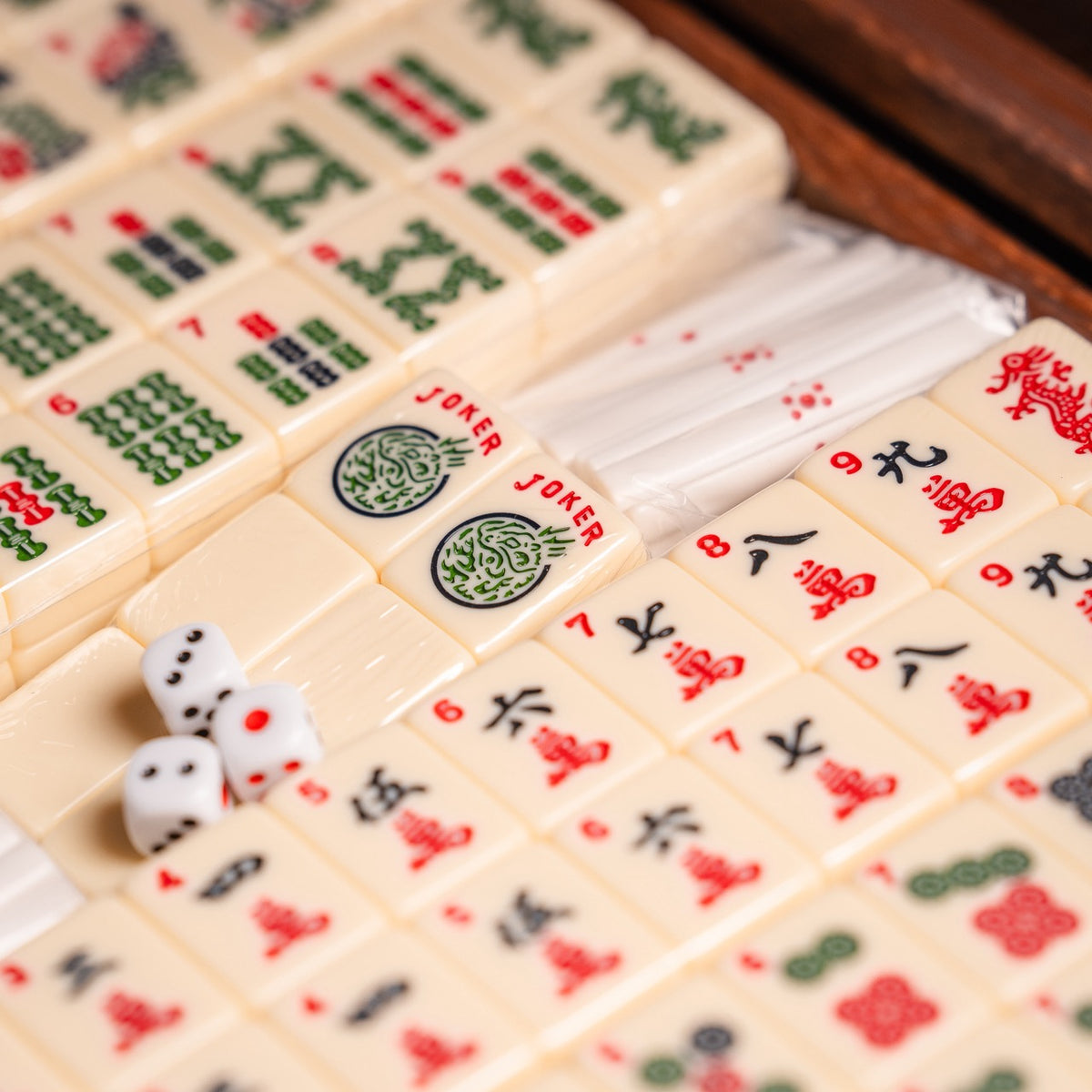 Knitted Leather Mahjong Set