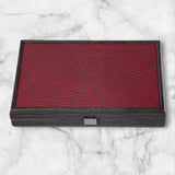 Burgundy Leatherette Backgammon Set