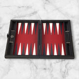 Burgundy Leatherette Backgammon Set
