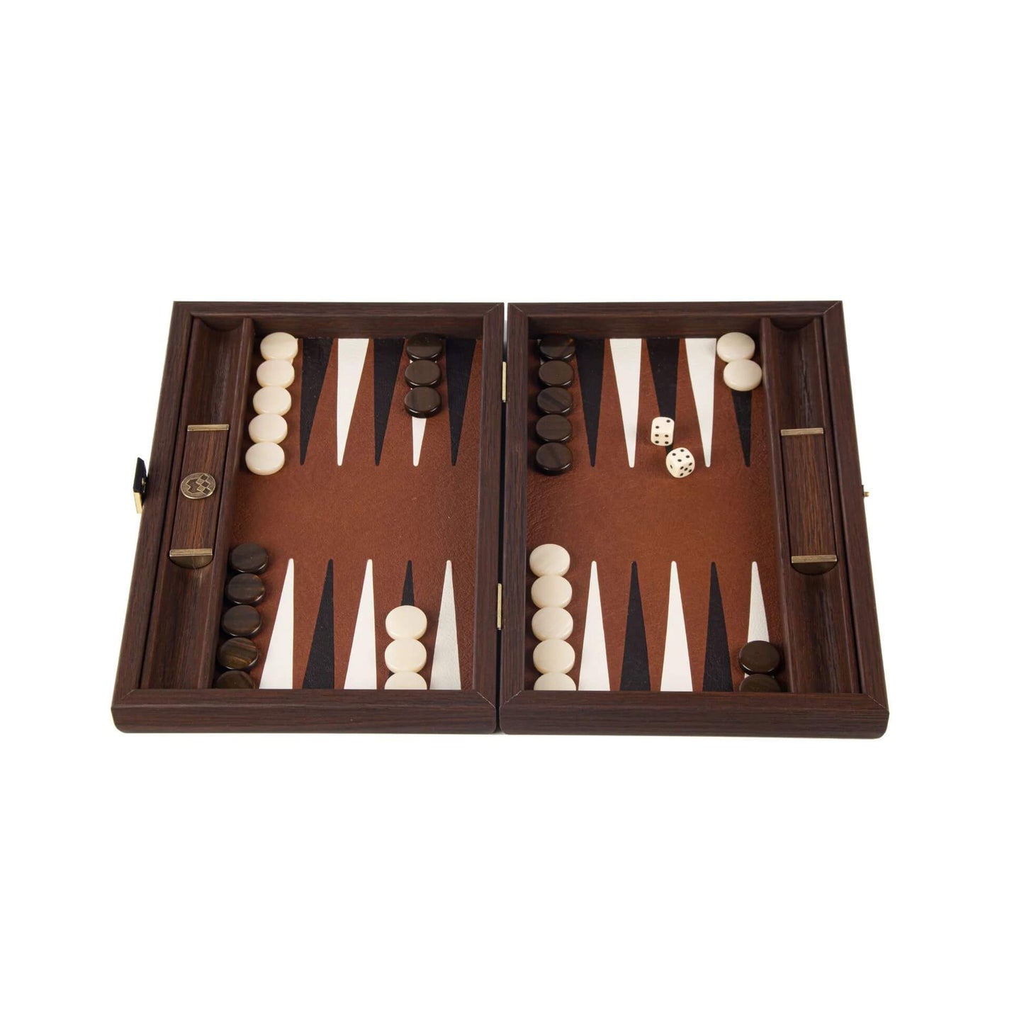 Caramel Brown Leatherette Backgammon Set