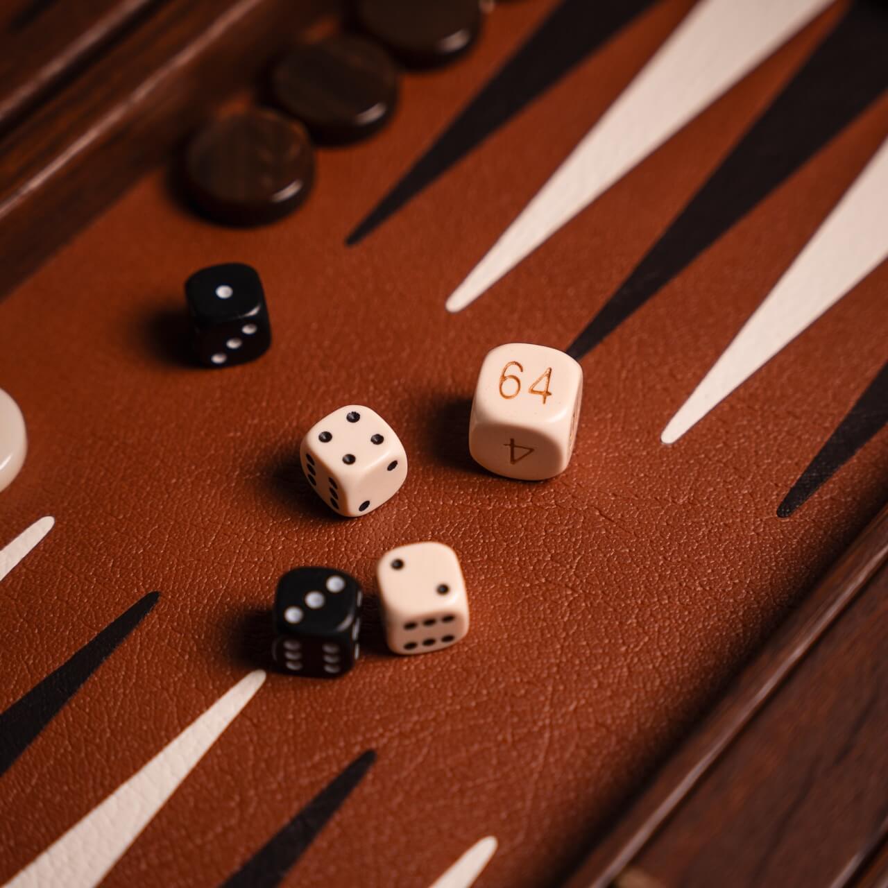 Caramel Brown Leatherette Backgammon Set