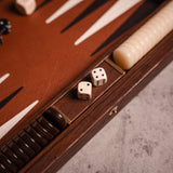 Caramel Brown Leatherette Backgammon Set