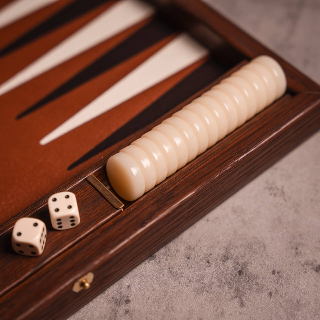 Caramel Brown Leatherette Backgammon Set